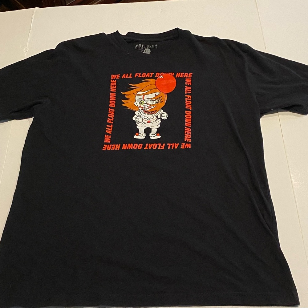 "IT" the Clown Box Lunch T-shirt We All Float Down Here Size Large Black